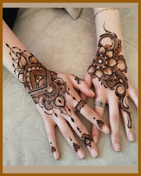 Light Shaded Flower Aesthetic Mehndi For Back Hand